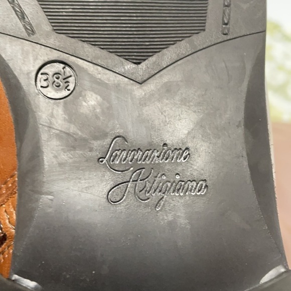 Lavorazione Artigiana Knee High Leather Tan Boots Size 38.5 - Picture 7 of 13